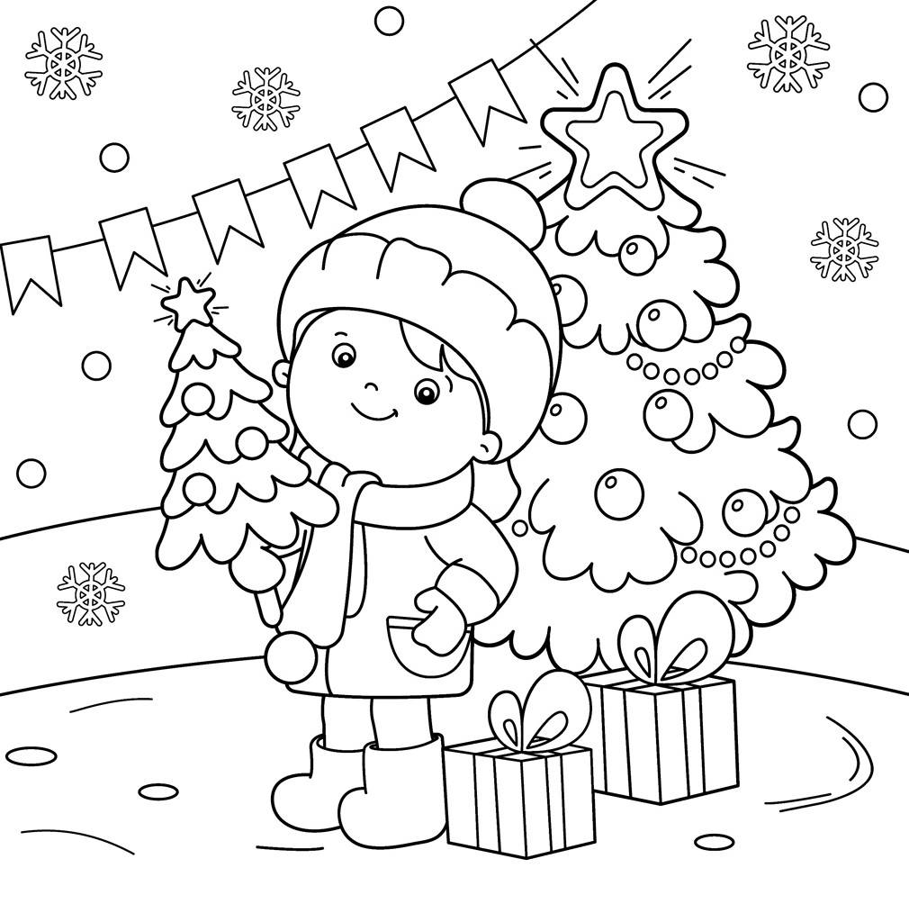 Christmas Coloring Book For Kids Ages 8-12: A Christmas Coloring