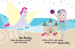 Glitter the Unicorn goes to the Beach