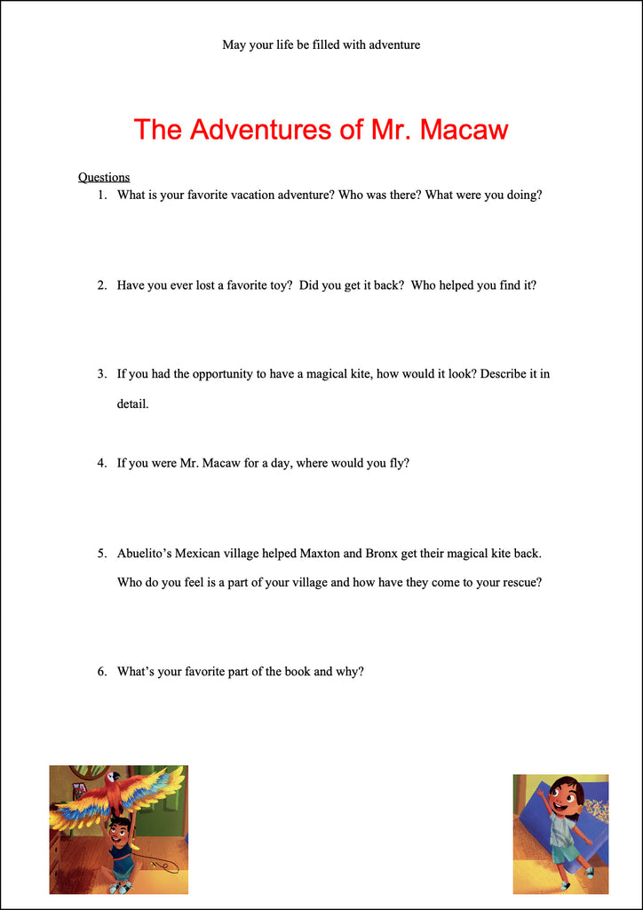 Lesson Plans: Adventures of Mr. Macaw