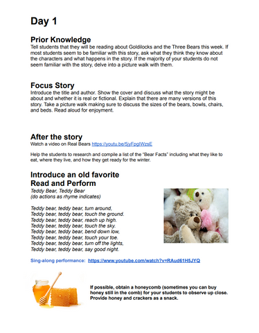 Lesson Plans: The Goldilocks Quartet