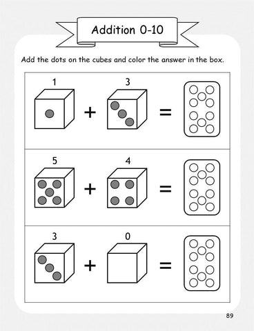 Preschool Math Workbook for Toddlers, Kids Ages 3-5: